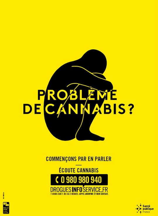 Problème de cannabis ? - Affiche jaune 40X60