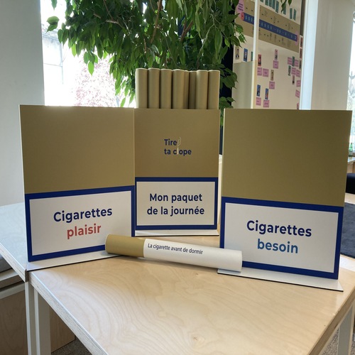 Un affichage de prévention à la consommation de cigarettes