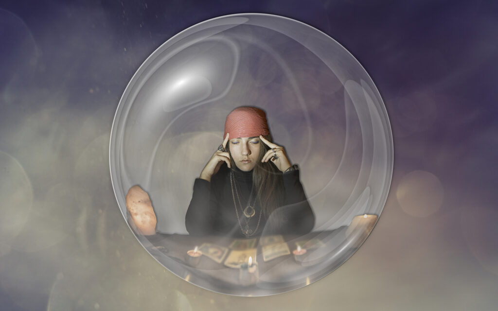 Une voyante dans une bulle