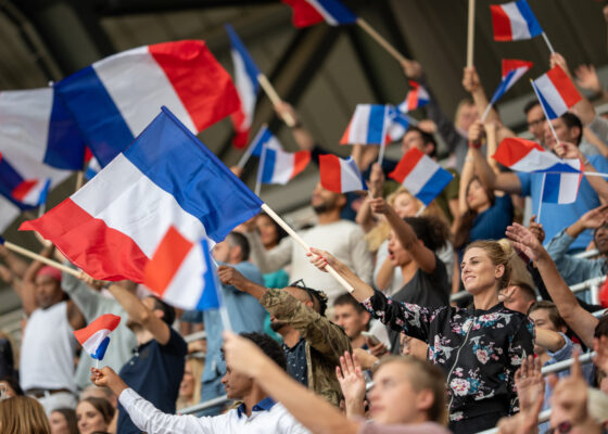 Une troupe de supporters français
